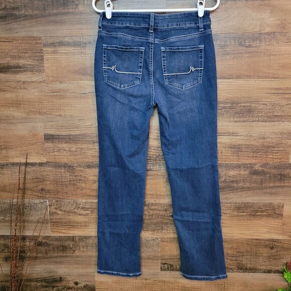 Maurices Jeans 8 S Mid Rise Straight Medium Dark Wash Stretch Denim - Picture 2 of 9